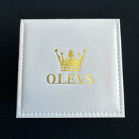 Olevs Mens Luxury Watch Skeleton, Day Date, Gold Band, Gold Dial