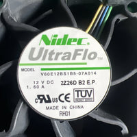 LOT OF 4 V60E12BS1B5-07A014 Nidec 12V 1.60A 4 Wires Cooling Fan W/O Cable