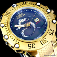 OLEVS 6617 Mens Automatic Skeleton Watch Moon Phase Green Dial Two-Tone Steel