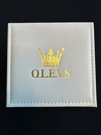 Olevs Men’s Watch Skeleton 5 Hands Silver/Gold Band, Silver Dial