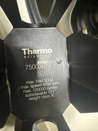 Thermo Sorvall Legend XTR Refrigerated Centrifuge W/ 4700 Rpm 75003607 Rotor