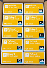 Medline FitGuard Stretch Vinyl XL Powder-Free Exam Gloves FG1504 1300 Count