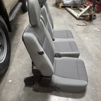 22' F350 Crew Cab Gray Cloth Rear Back Backseat Bench Seat Assembly Headrests OE