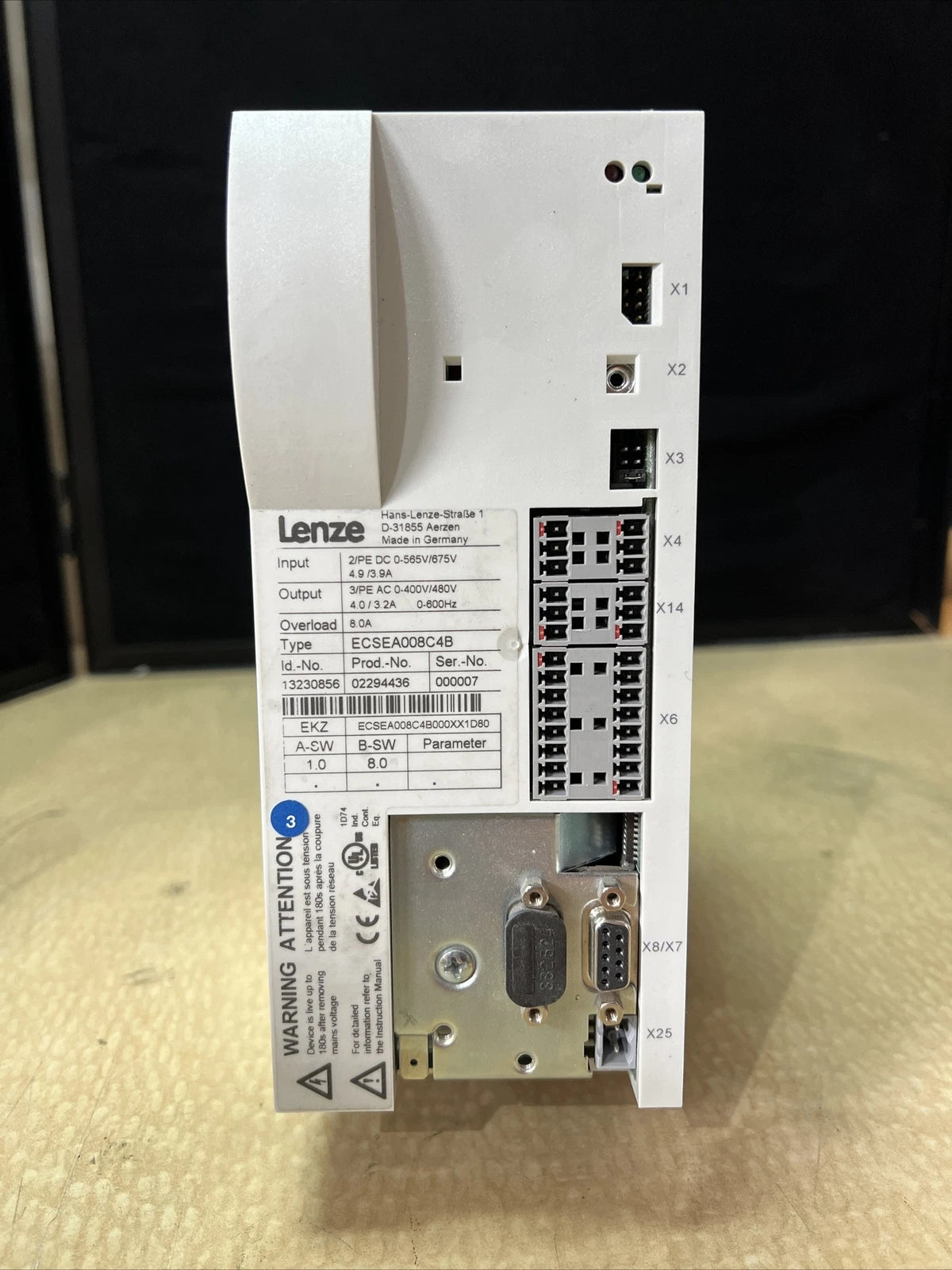 Lenze ECSEA008C4B Achsmodul IMac = 8.0A Servo Drive #2