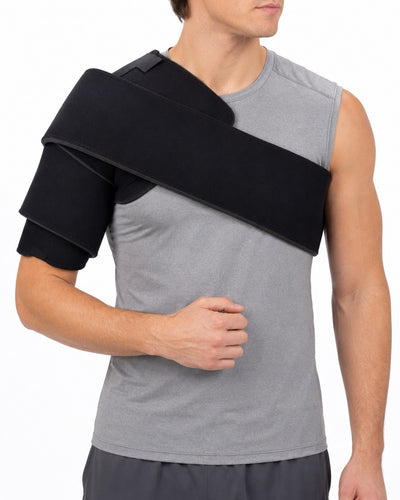DeRoyal 9381-10B Shoulder Foam Wrap w/ 4 Hot/Cold Packs Universal Black