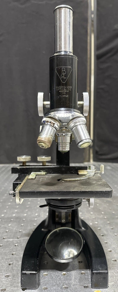 Vintage Bausch & Lomb TL6812 Compound Microscope Rochester NY w/ 3 Objective