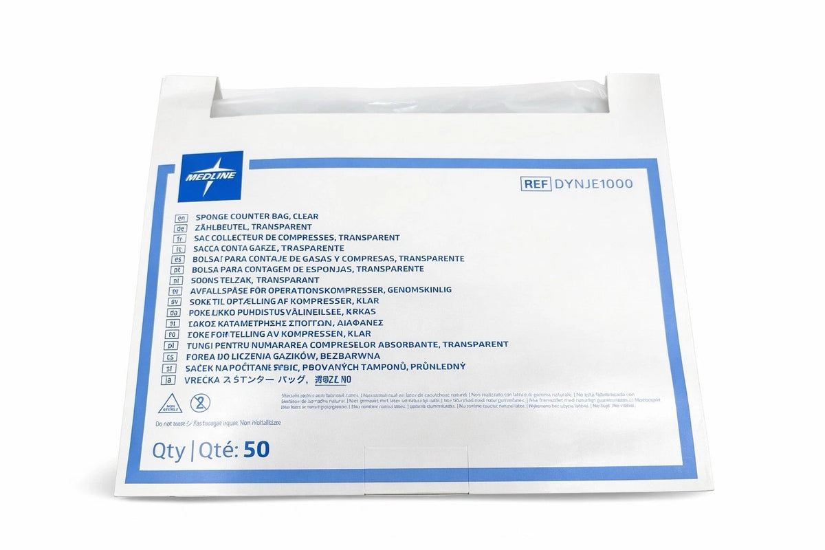 Medline Sponge Counter Bag Clear DYJNE1000 Qty 50 Latex-Free