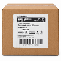 MediChoice GZ73001 Sterile Gauze 3x3 12-Ply 1200 Packs / 2400 Sponges