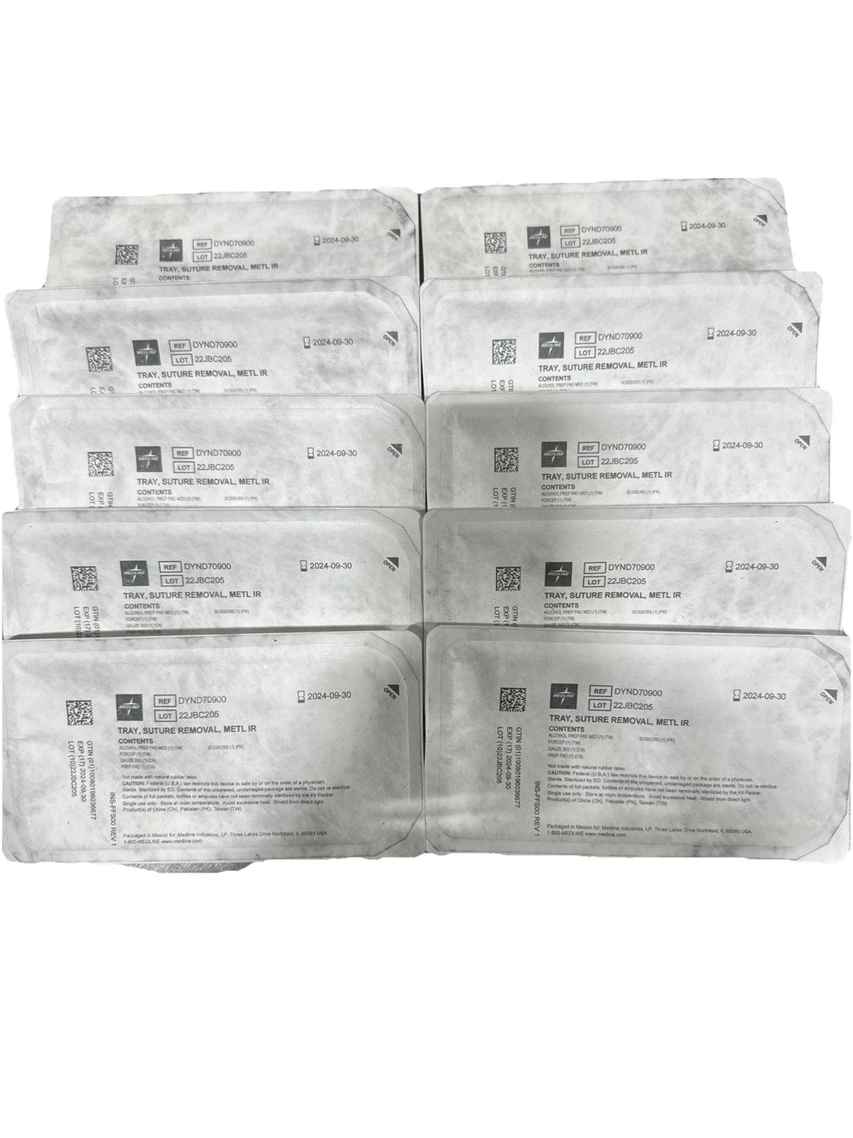 Lot Of 10 Medline DYND70900 Suture Removal Tray – Sterile – Exp 09/30/2024