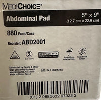 MedChoice Abdominal Pads 5” x 9” – ABD2001 – Case of 880 – Non-Sterile