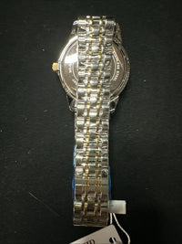 OLEVS Mens Watch Blue Face, Gold/Silver Band, Day Date, Quartz