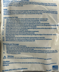 RS Garment Electrodes 2” Square Hook & Loop (Qty 4) RSM 180-0042-00