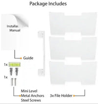 Wallniture LISBON Series Wall File Holder 3 Section White CHN318 Organizer