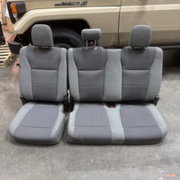 22' F350 Crew Cab Gray Cloth Rear Back Backseat Bench Seat Assembly Headrests OE