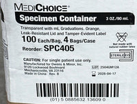 MediChoice Specimen Container 3 oz (90 mL) – Case of 400 (SPC405)