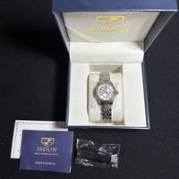 JSDUN Luxury Women’s Watch Stainless Steel And Gold, Diamond, Champagne Face