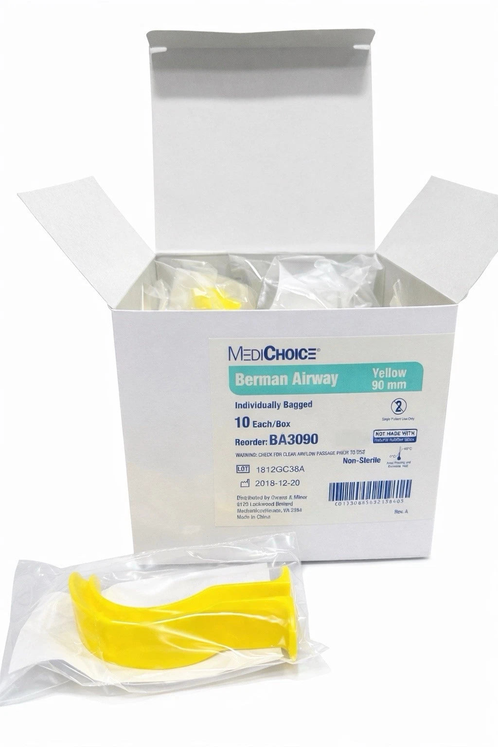 MediChoice Berman 90mm Yellow BA3090 Individually Bagged Lot of 10