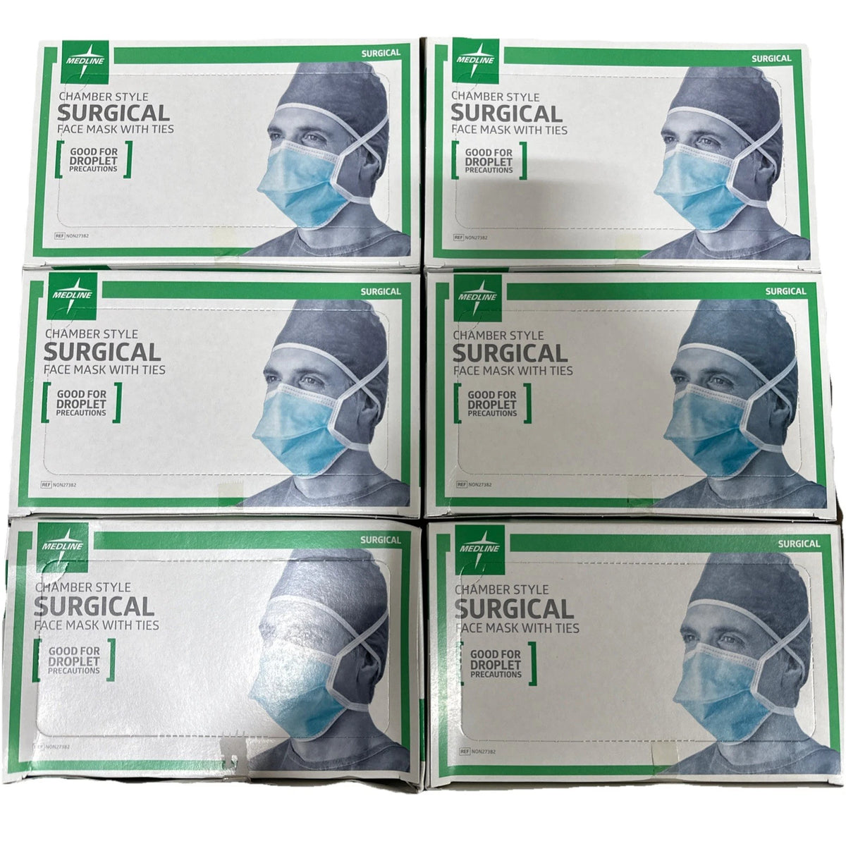 Medline Surgical Face Mask w/ Ties Chamber Style Type II Case Of 300 NON27382