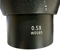 Stereo Zoom Microscope w/ SWF10X/22 Eyepieces & 0.5x WD165 Lens Inspection Lab