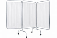 Medline MDS80450 3 Panel Folding Privacy Screen Flame Retardant with Casters