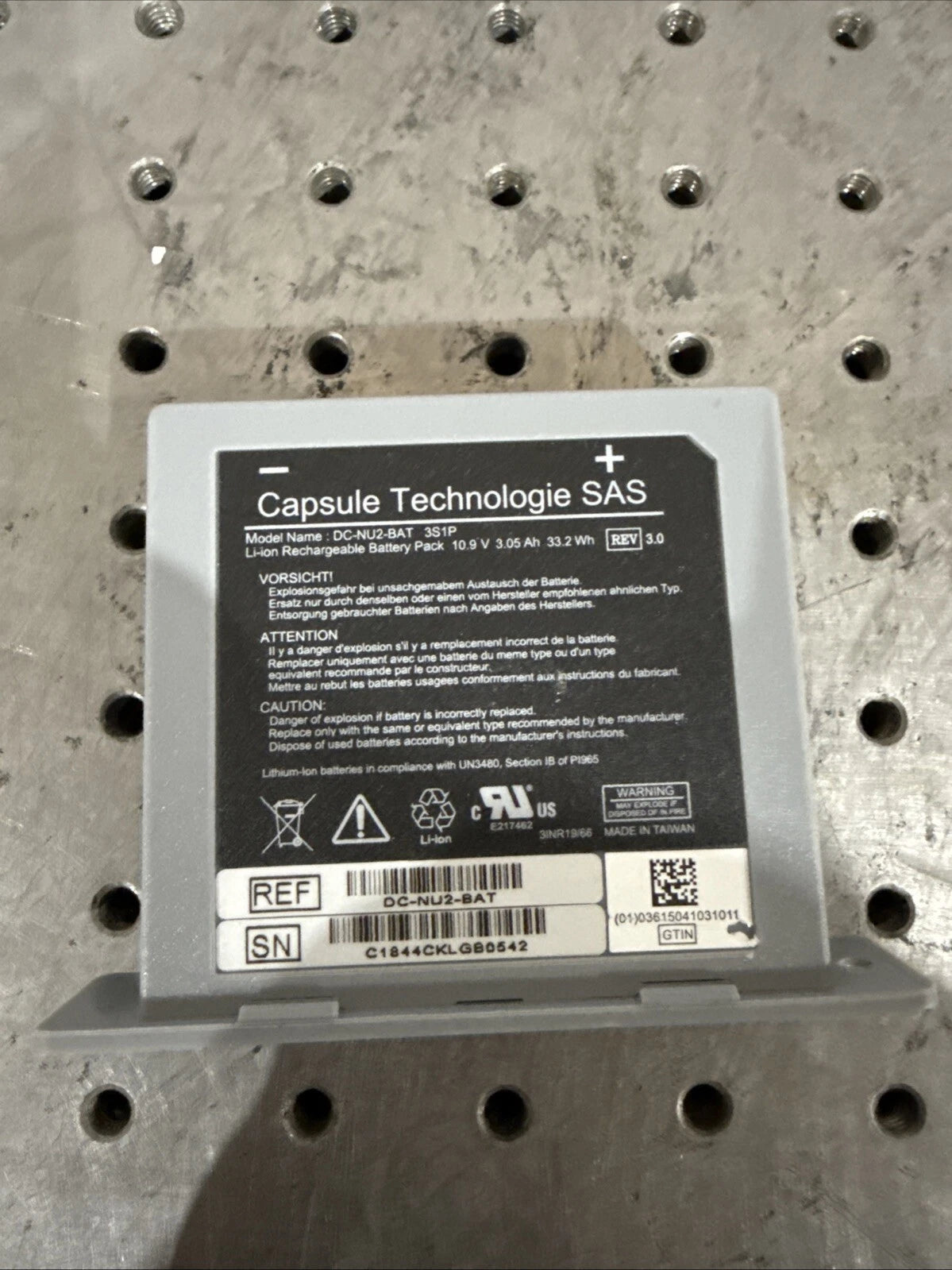 Capsule Technologie SAS Li-Ion Rechargeable Battery DC-NU2-BAT