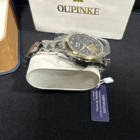 Oupinke BlackSkeleton Tourbillon Luminous Formal Automatic Mechanical Wristwatch