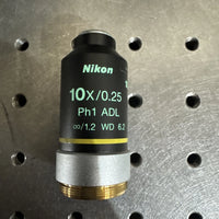 Nikon 10x/0.25 Ph1 ADL ∞/1.2 WD 6.2 Phase Contrast 10x Objective