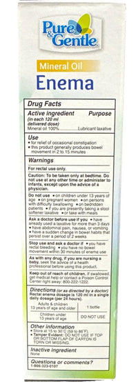 Pure And Gentle Disposable Mineral Oil Enema, 4.5oz