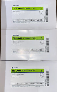 Halyard Tri-Layer Bouffant Cap, REF 6908367, Large (L), White, 300 count