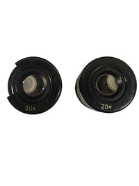 Pair Vintage 20x Adjustable Microscope Eyepieces Oculars Focus Diopter