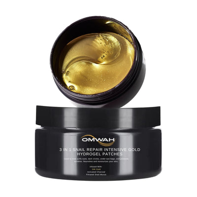 OMWAH Under Eye Mask for Face - Snail Mucin and Activated Charcoal (60 PCS)