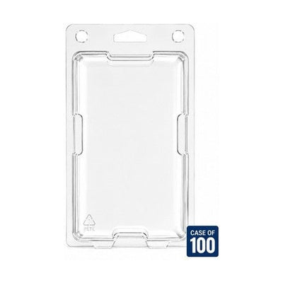 Case of 100 Clear Hinged Clamshell Blister Packaging 15.73 x 4.75 x 1.8
