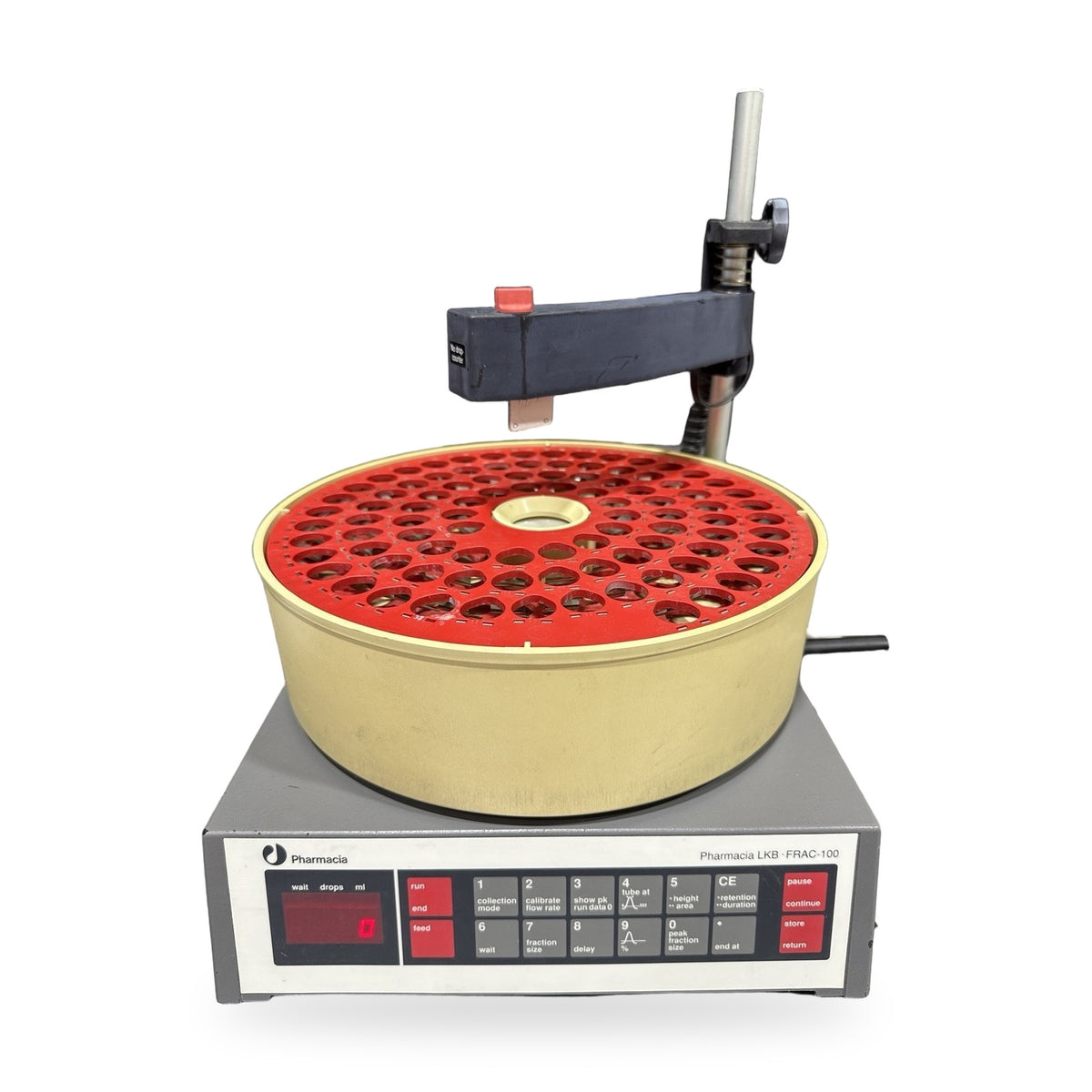 Pharmacia LKB FRAC-100 Fraction Collector Grey, Red Carousel - For Parts