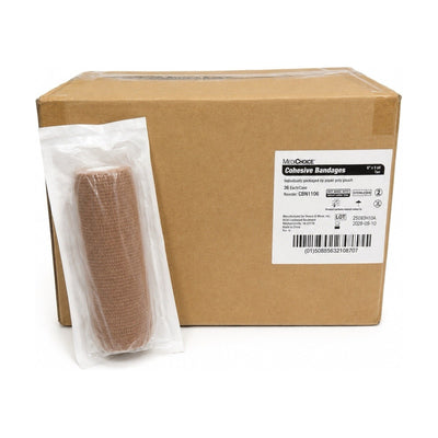 MediChoice CBN1106 Cohesive Bandage 6” x 5 Yd Tan Sterile Case of 36
