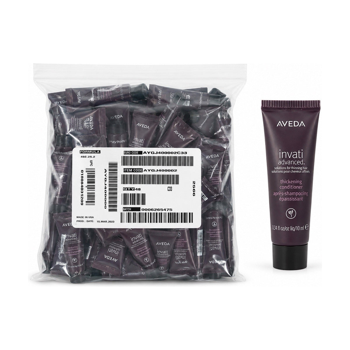 Aveda Invati Advanced Thickening Conditioner 0.34 oz 10mL Travel Size Lot of 48