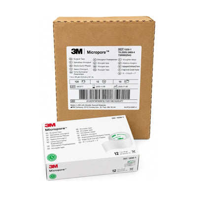 3M Micropore 1530-1 Tape 1” x 10 yd Case 120 Rolls