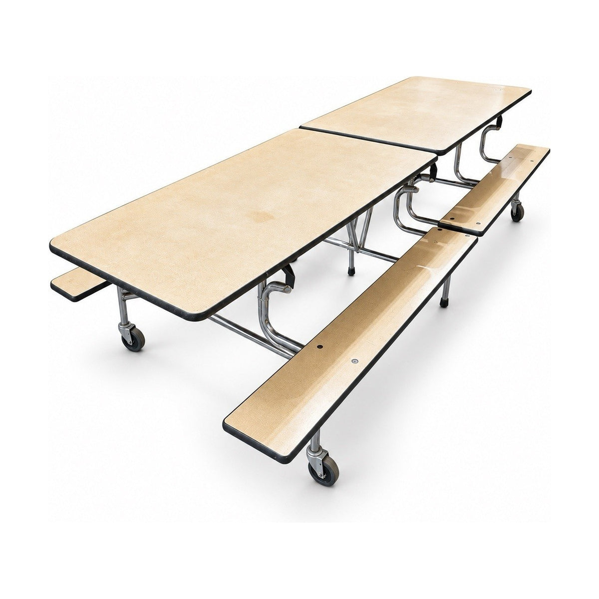 SICO TBB 10ft Mobile Folding Cafeteria Table with Benches Rolling