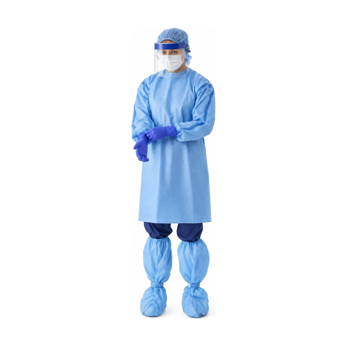 Medline NON25457XXL Chemo Gowns XXL Blue Non-Sterile Case of 30