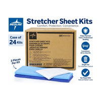 Medline NON37250 Stretcher Sheet Kit 3-Piece Blue White Case of 24 New