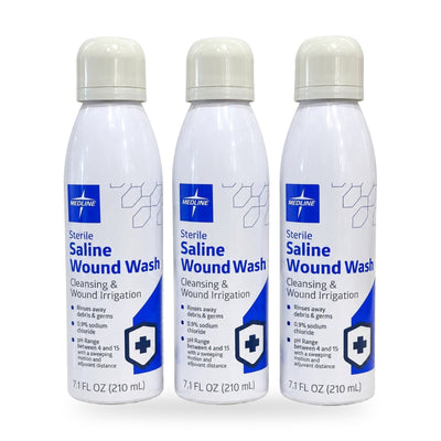 Medline Sterile Saline Wound Wash 7.1 oz MDSALINE7 Lot of 3 Exp 2028