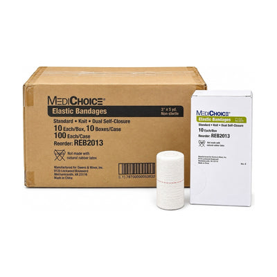 MediChoice REB2013 Elastic Bandage 3” x 5 Yd Dual Self-Close Case of 100
