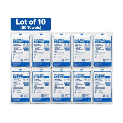 MediChoice O.R. Towels Blue ORT06B 6/Pack Lot of 10 60 Towels