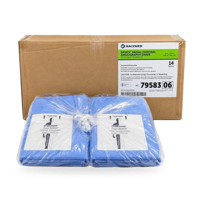 Halyard BASICS 79583 Radial Femoral Angiography Drape Dual Windows Case of 14