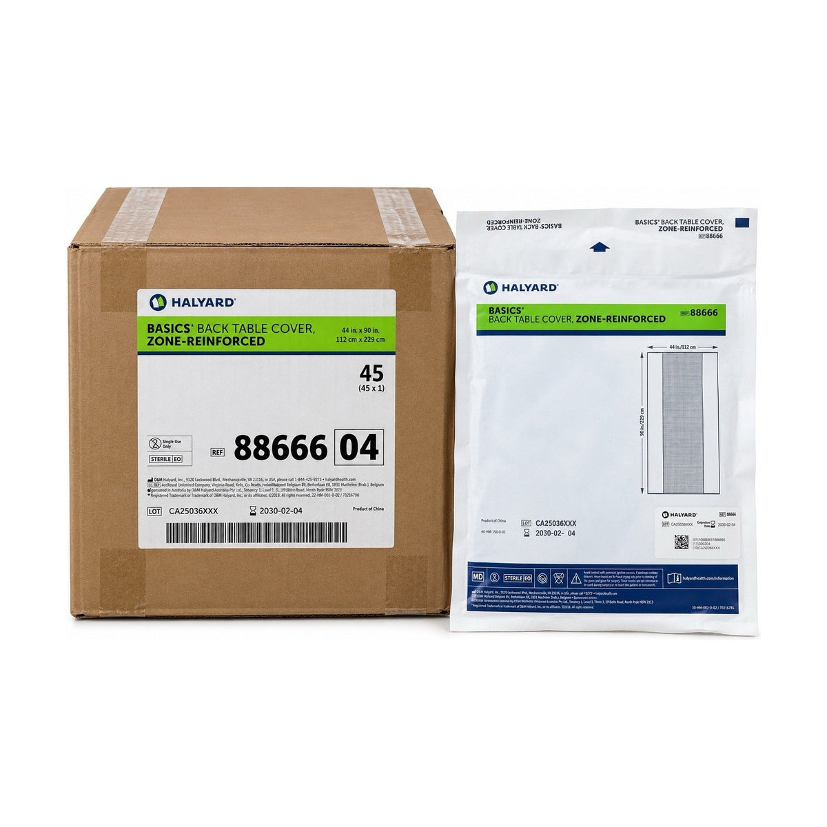 Halyard 88666 Basics Zone Reinforced Back Table Cover 44x90 Sterile Case 45
