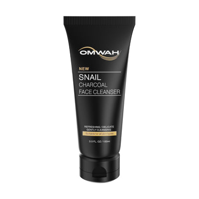 OMWAH Advanced Snail Mucin Gel Face Cleanser Infused W/Activated Charcoal 3.5 OZ