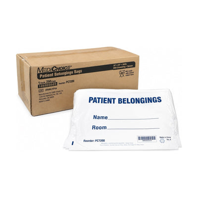 MediChoice PC7200 Patient Belongings Bags 20x20 White Drawstring 250/Case