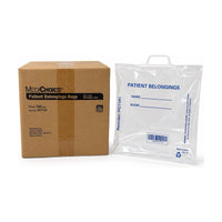 MediChoice Patient Belongings Bags 20” x 18.5” Clear w/Handle Case of 250 PC7191