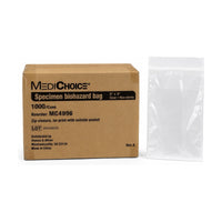 MediChoice MC4996 Specimen Biohazard Bags 6x9 Clear Zip Closure 1000/Case