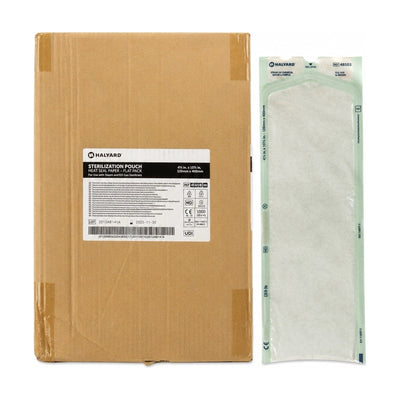 Halyard Sterilization Pouches 4.5” x 15.75” Heat Seal Paper Flat Pack 1000 Ct