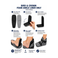 Replacement Walking Boot Foam Ankle Liners Black/Gray 80000534 1 Pair